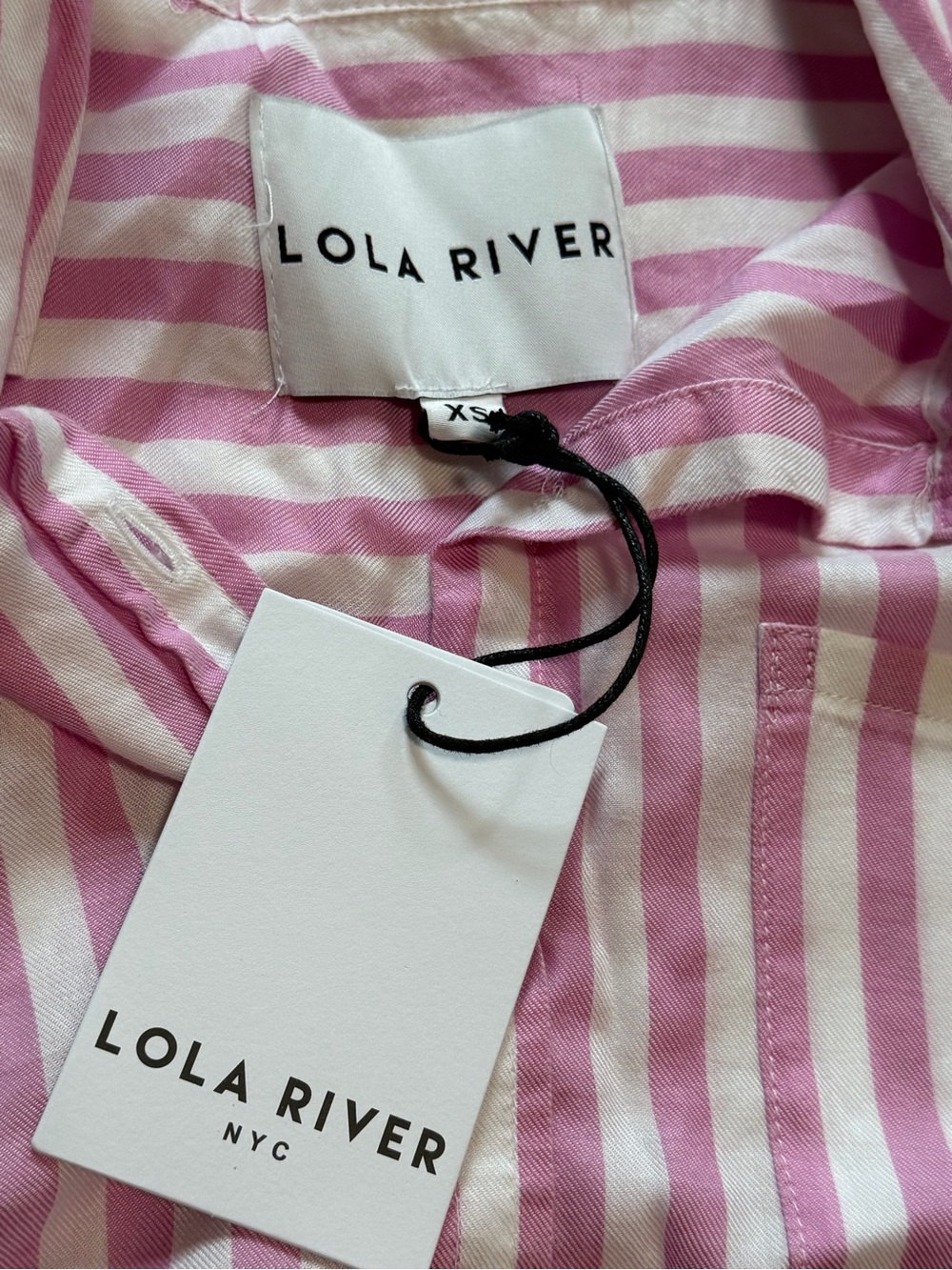 NWT Lola River Kate Blouse in Crocus Pink White Stripe - Size XS - Picture 4 of 6